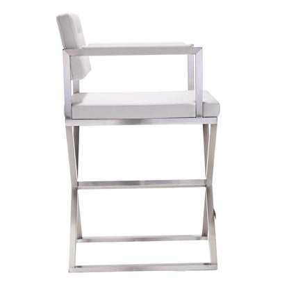 Contemporary White Steel Counter Stool, Belen Kox