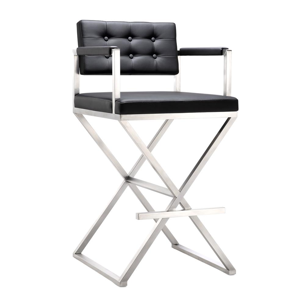 Director Black Steel Barstool
