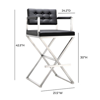 Director Black Steel Barstool