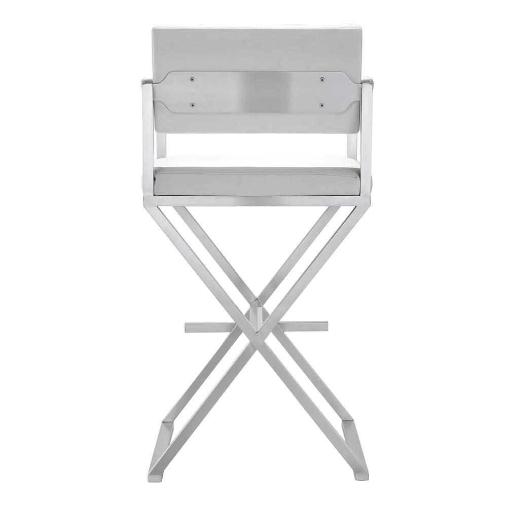 Director White Steel Barstool