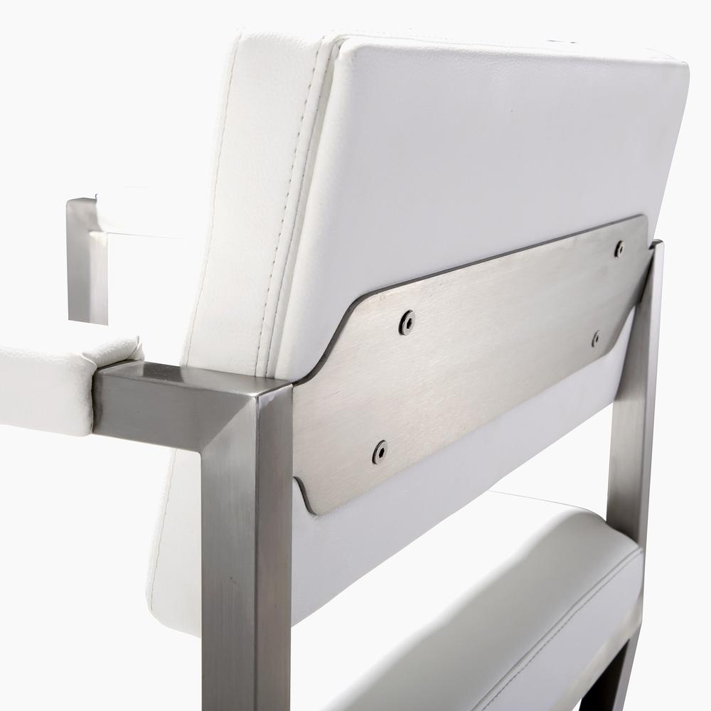 Director White Steel Barstool