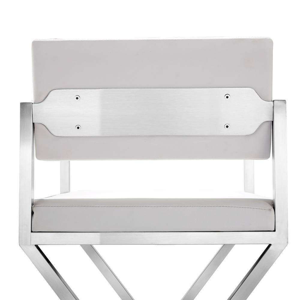 Director White Steel Barstool