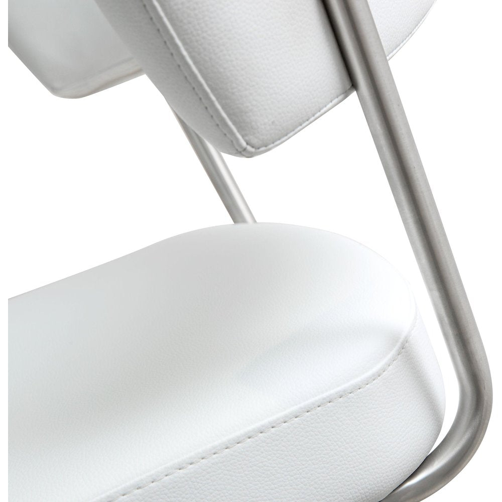 Cosmo White Steel Barstool