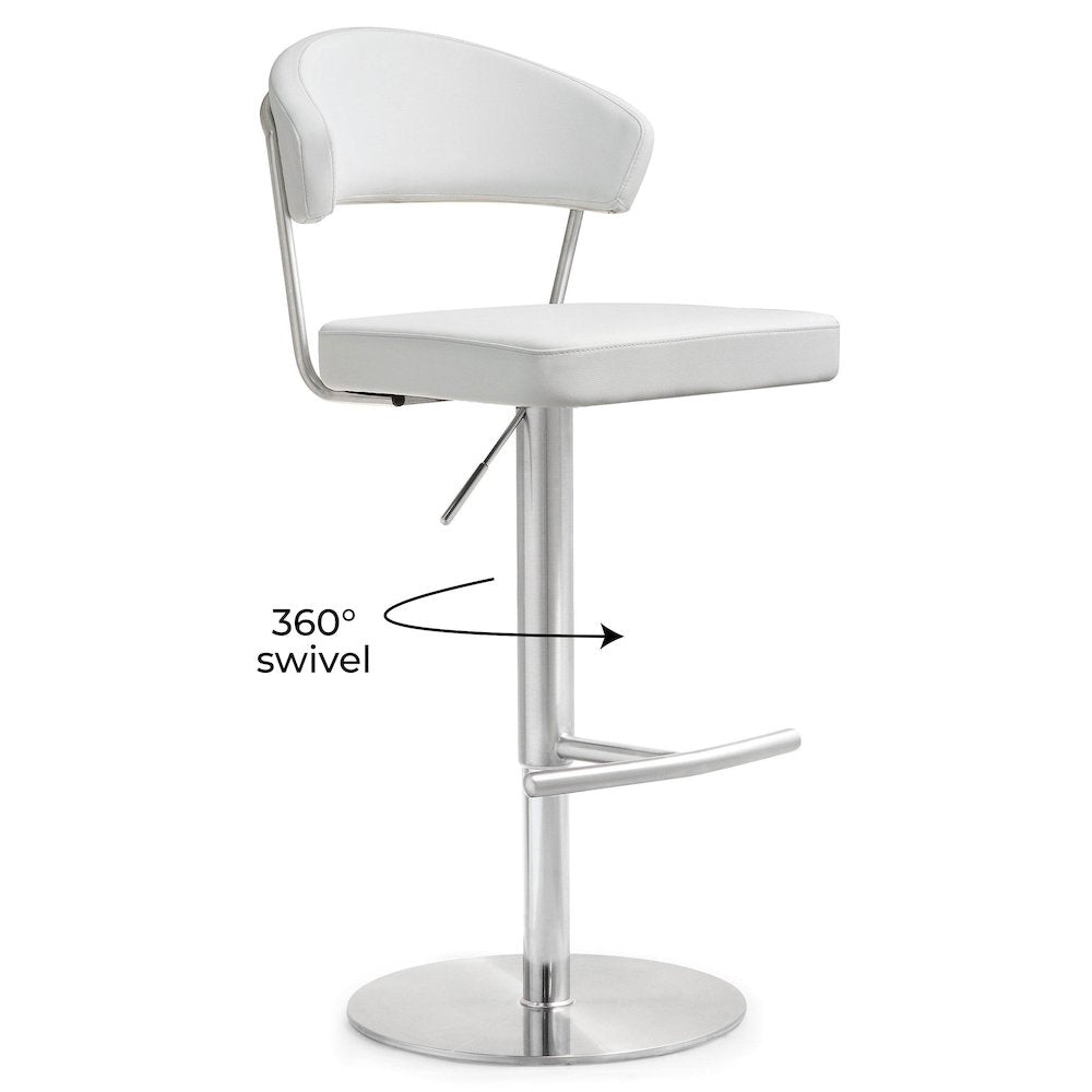 Cosmo White Steel Barstool