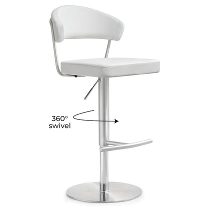 Cosmo White Steel Barstool