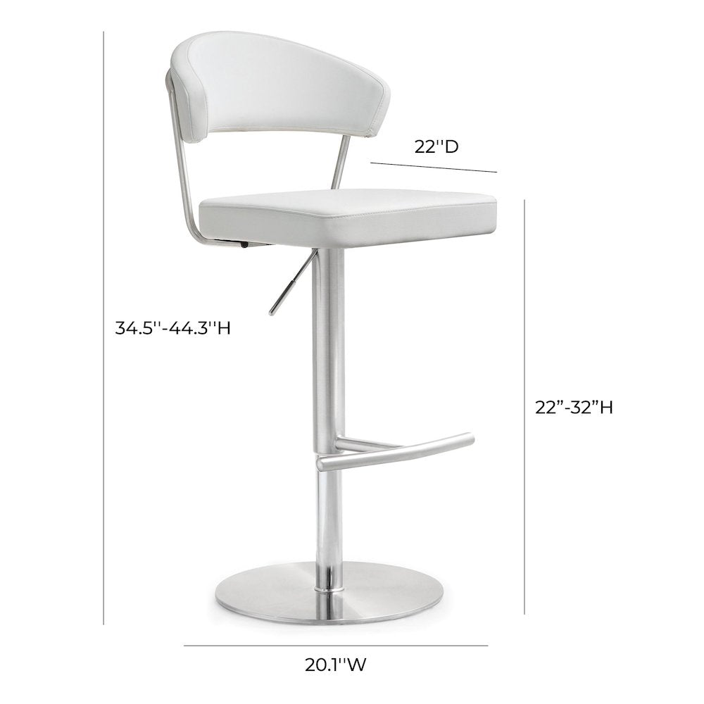 Cosmo White Steel Barstool