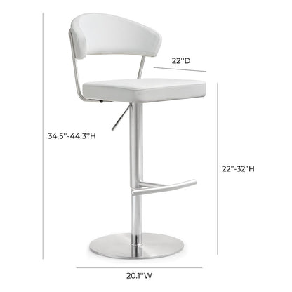 Cosmo White Steel Barstool