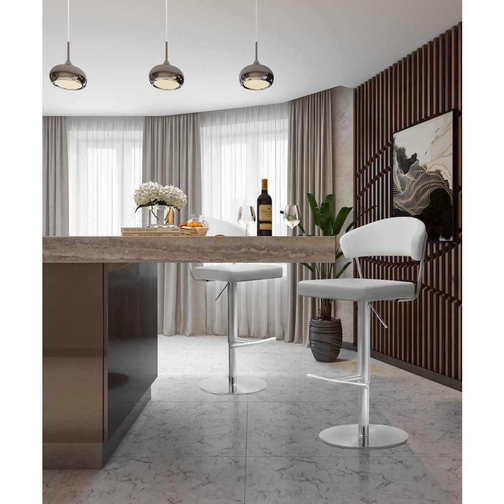 Cosmo White Steel Barstool