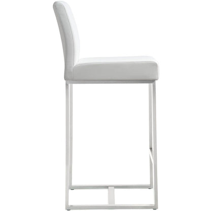 Denmark White Stainless Steel Counter Stool - Set of 2