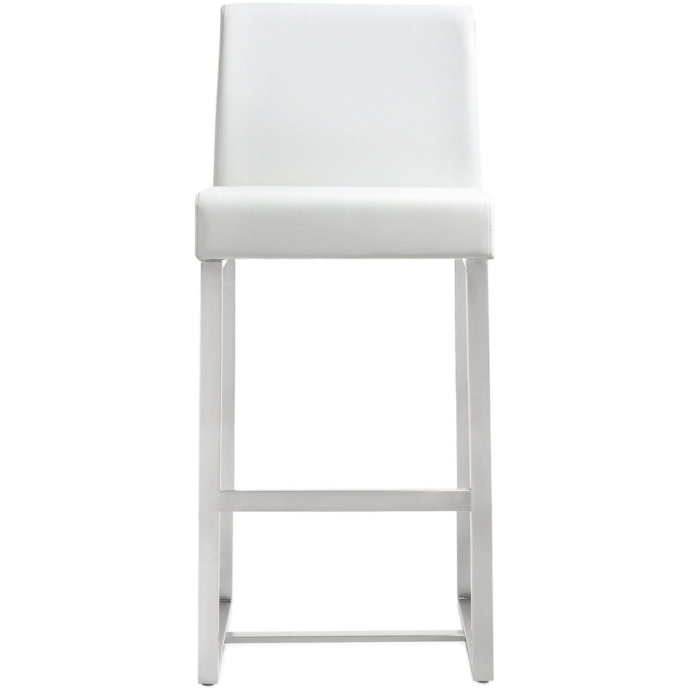 Denmark White Stainless Steel Counter Stool - Set of 2