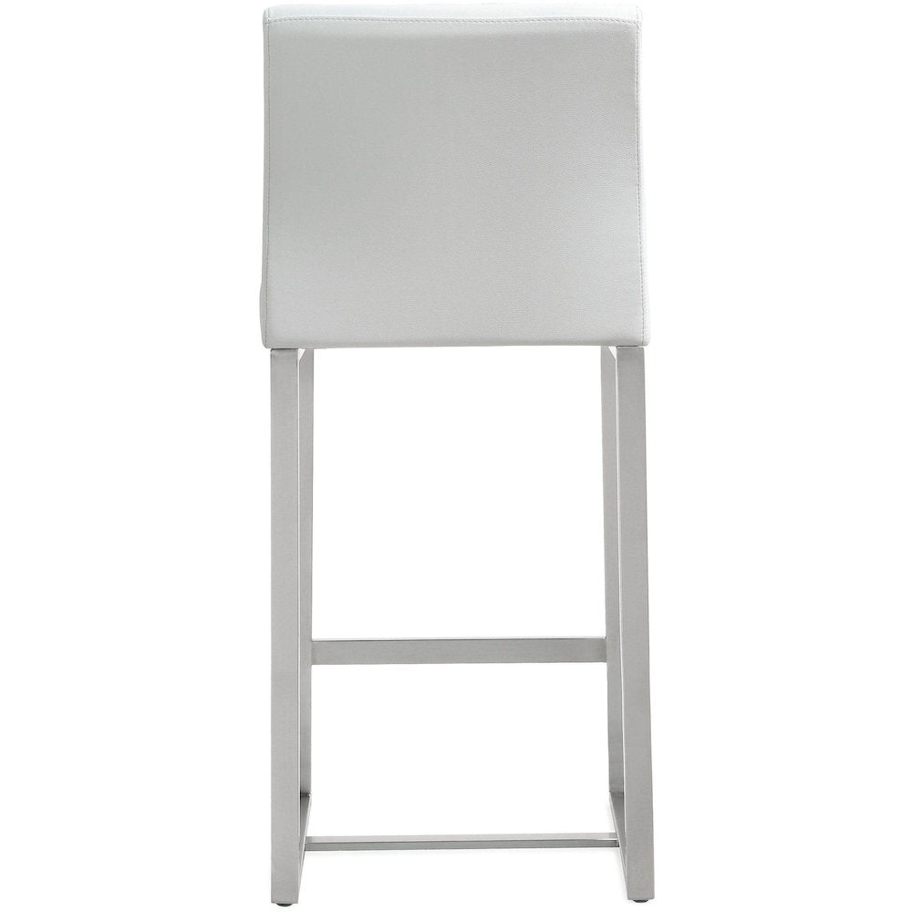 Denmark White Stainless Steel Counter Stool - Set of 2