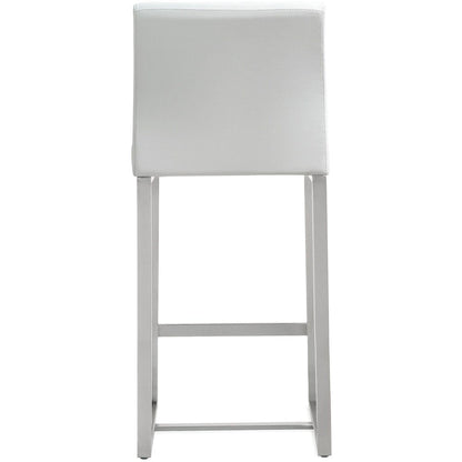 Denmark White Stainless Steel Counter Stool - Set of 2