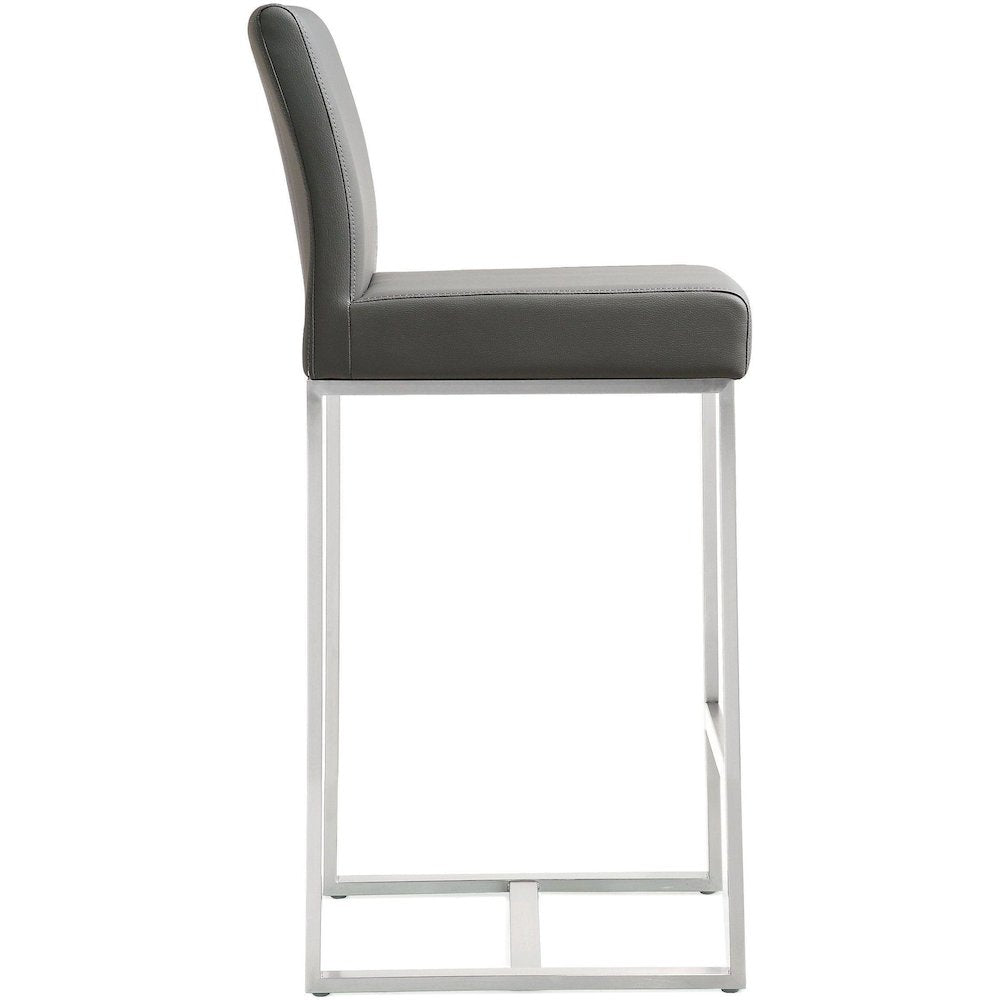 Denmark Grey Stainless Steel Counter Stool - Set of 2
