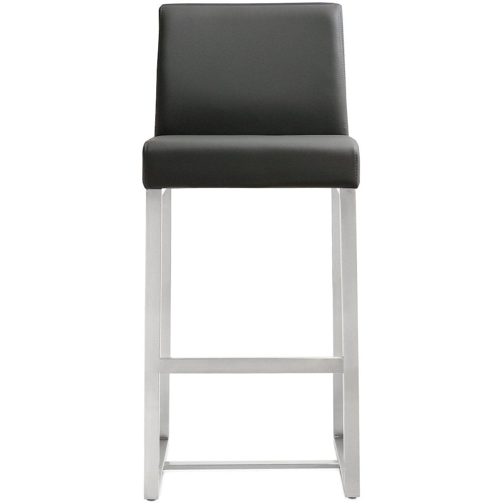 Denmark Grey Stainless Steel Counter Stool - Set of 2