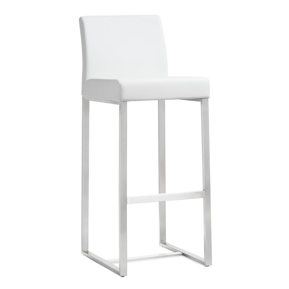 White Stainless Steel Barstool Set, Belen Kox