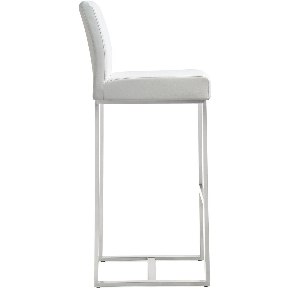 Denmark White Stainless Steel Barstool - Set of 2