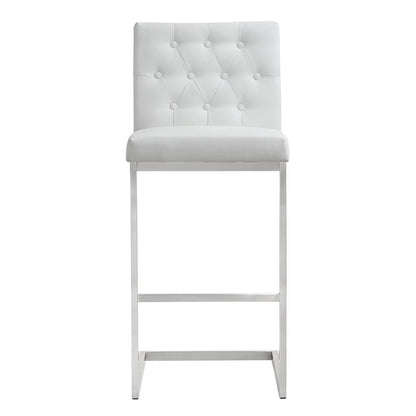 Helsinki White Stainless Steel Barstool - Set of 2
