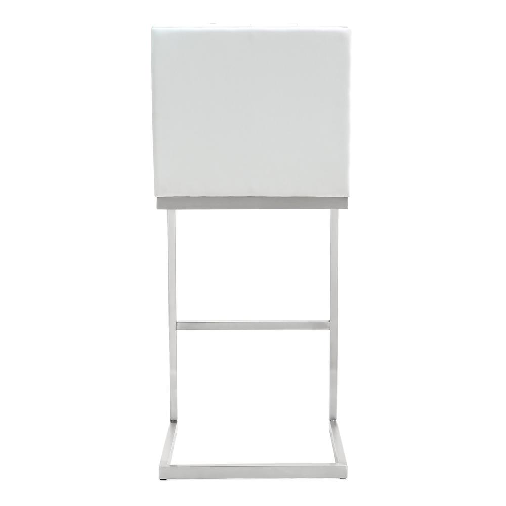 Helsinki White Stainless Steel Barstool - Set of 2