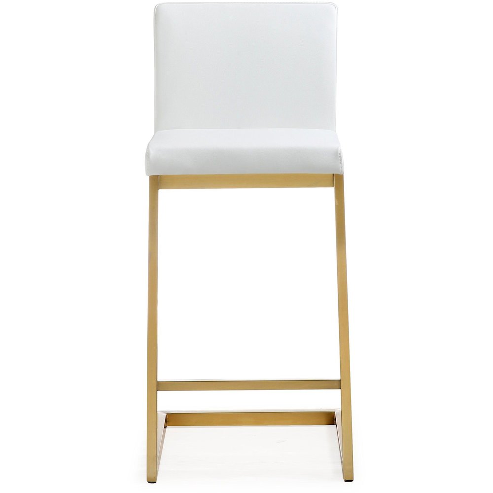 Parma White Gold Steel Counter Stool - Set of 2