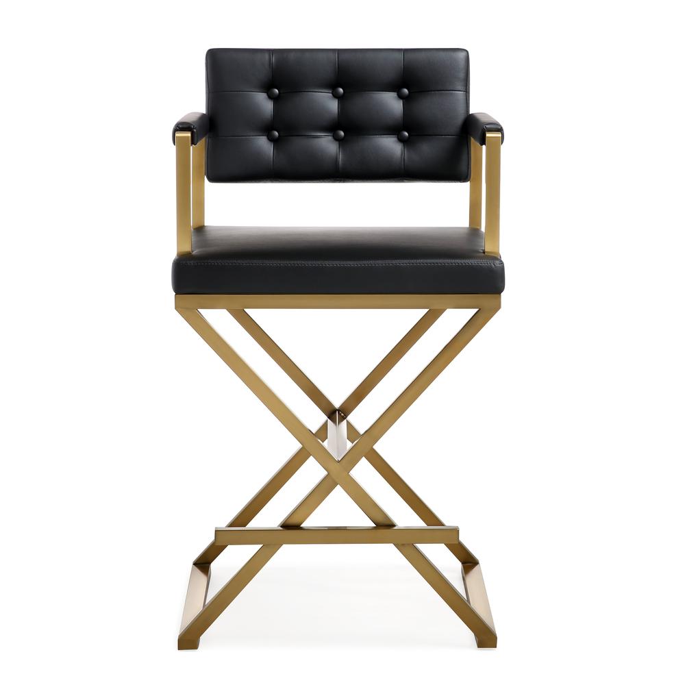 Director Black Gold Steel Counter Stool