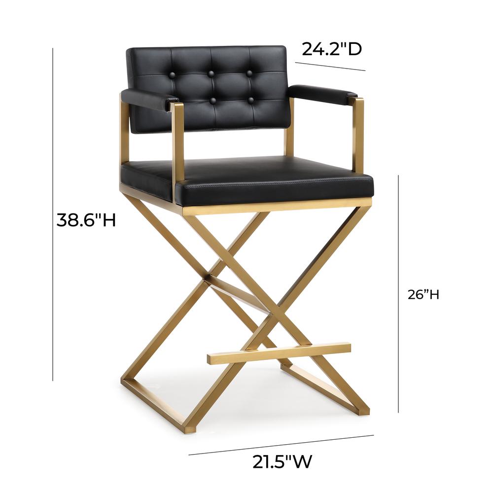 Director Black Gold Steel Counter Stool