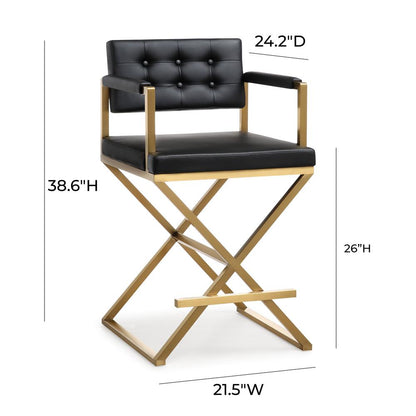 Director Black Gold Steel Counter Stool