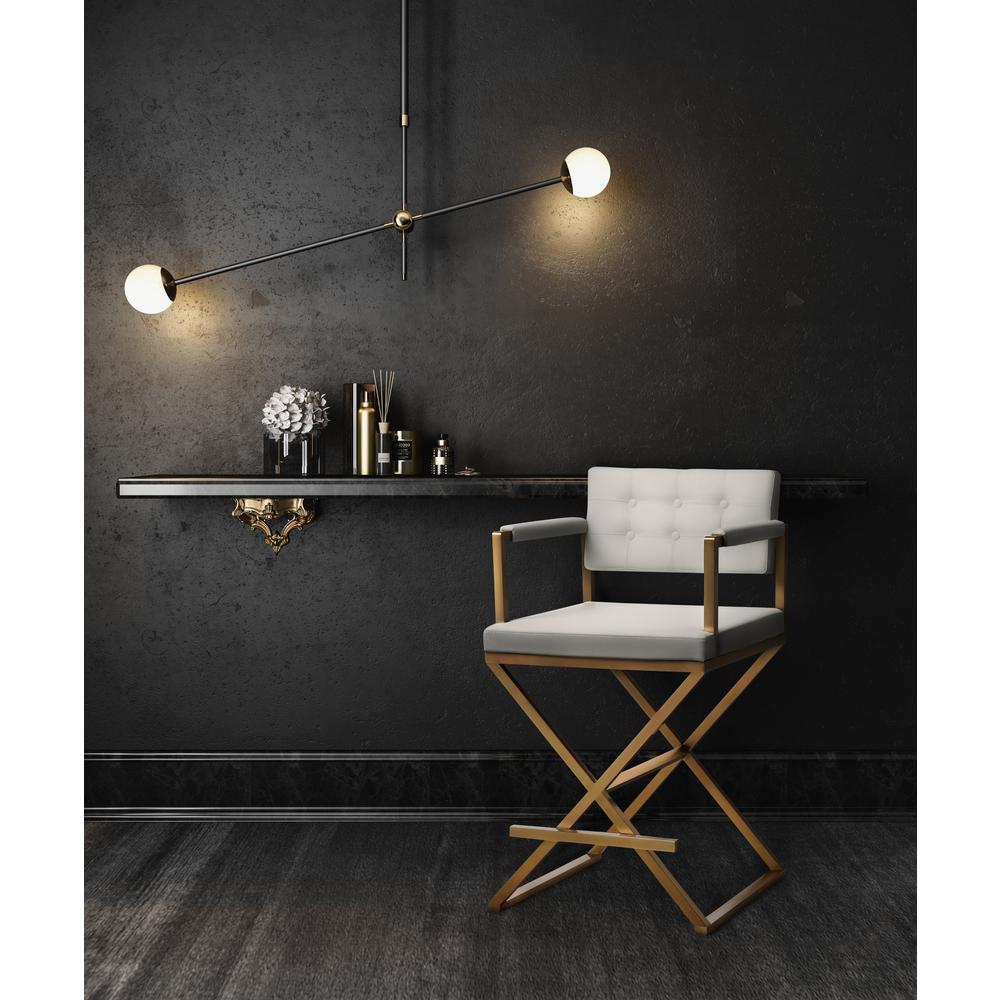 Director White Gold Steel Counter Stool