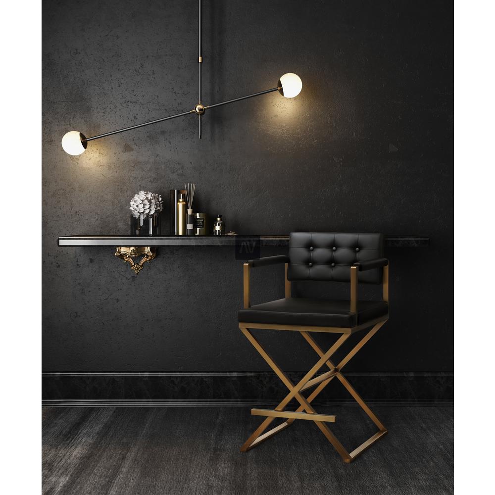Director Black Gold Steel Barstool