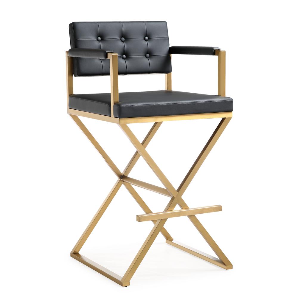 Director Black Gold Steel Barstool