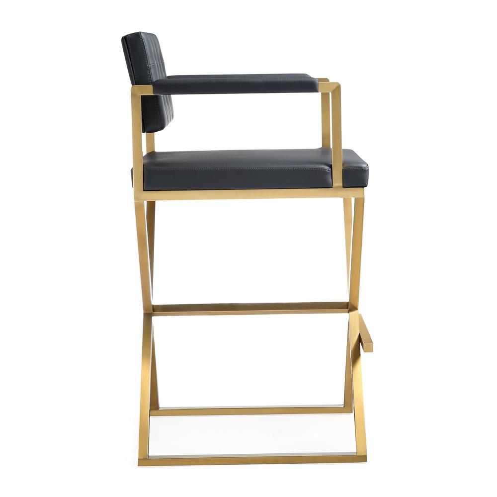 Director Black Gold Steel Barstool