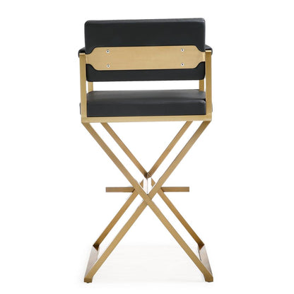 Director Black Gold Steel Barstool