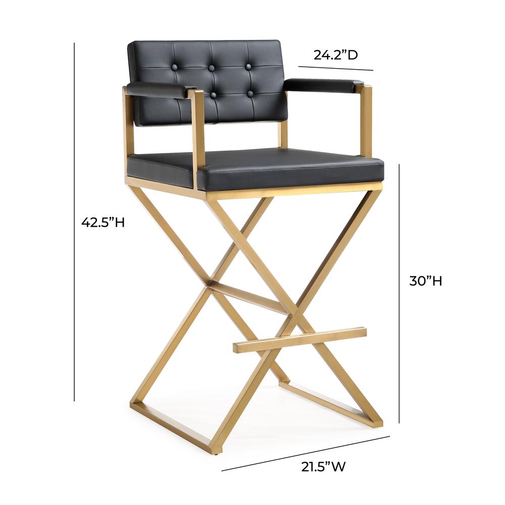 Director Black Gold Steel Barstool