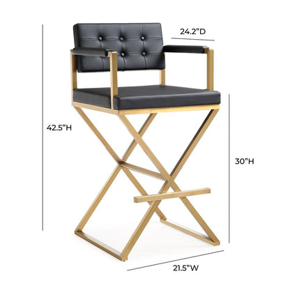 Director Black Gold Steel Barstool