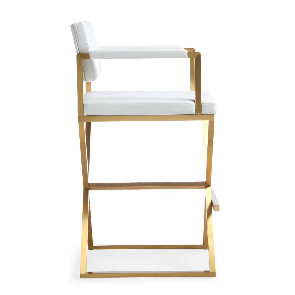 Director White Gold Steel Barstool