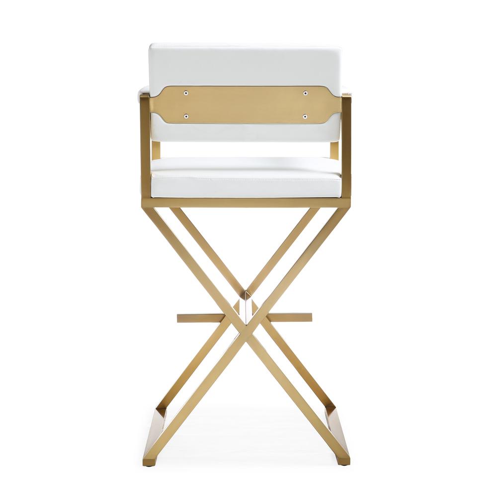 Director White Gold Steel Barstool