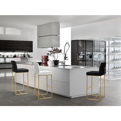 Denmark Black Gold Steel Counter Stool - Set of 2