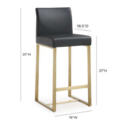 Denmark Black Gold Steel Counter Stool - Set of 2