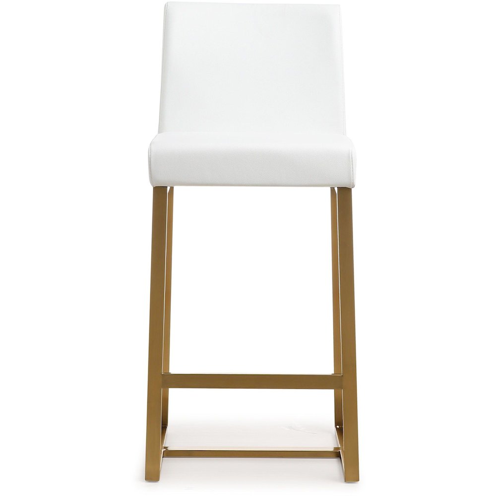 Denmark White Gold Steel Counter Stool - Set of 2