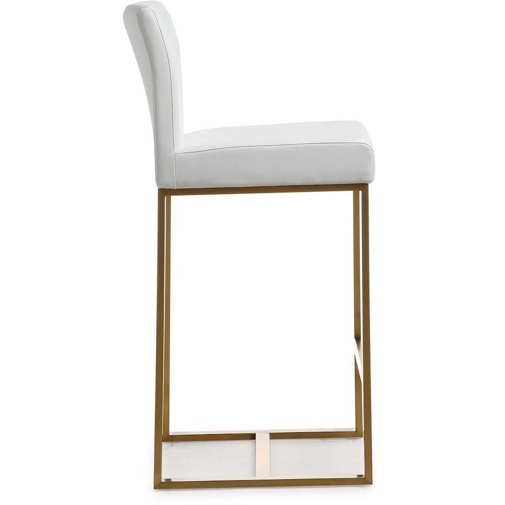 Denmark White Gold Steel Counter Stool - Set of 2