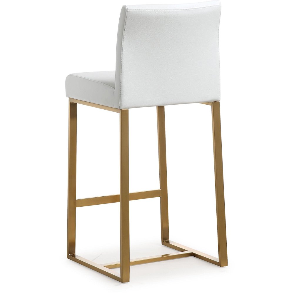 Denmark White Gold Steel Counter Stool - Set of 2