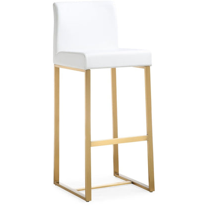 Denmark White Gold Steel Barstool - Set of 2