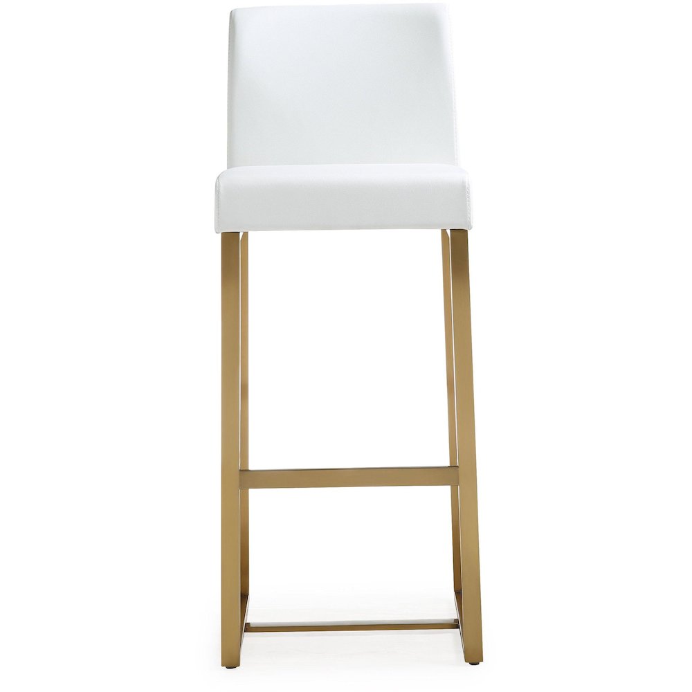 Denmark White Gold Steel Barstool - Set of 2