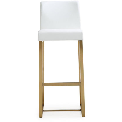 Denmark White Gold Steel Barstool - Set of 2