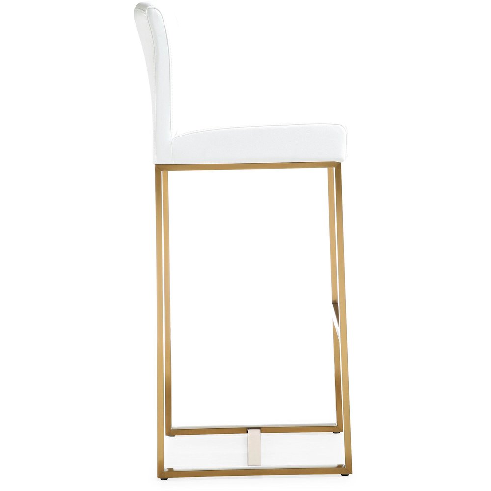 Denmark White Gold Steel Barstool - Set of 2
