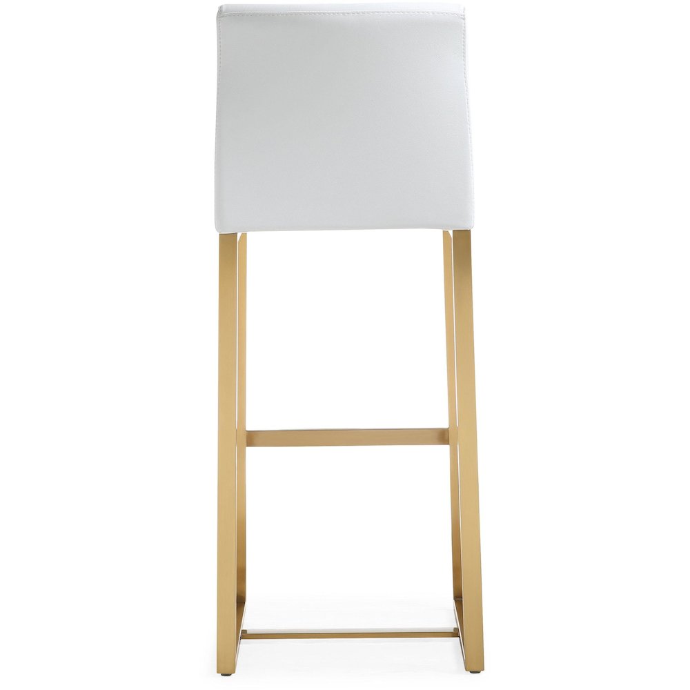 Denmark White Gold Steel Barstool - Set of 2