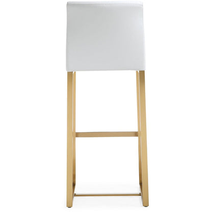 Denmark White Gold Steel Barstool - Set of 2