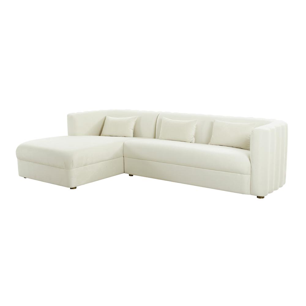 Callie Cream Velvet Sectional - LAF