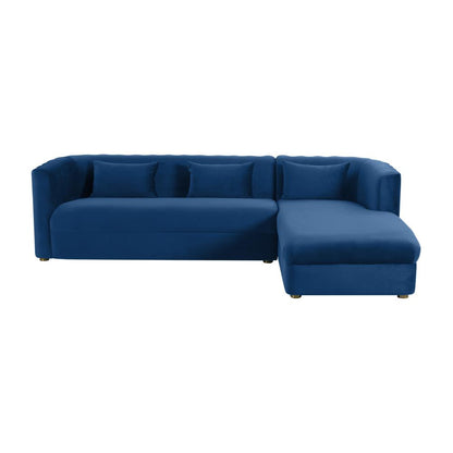 Callie Navy Velvet Sectional - RAF