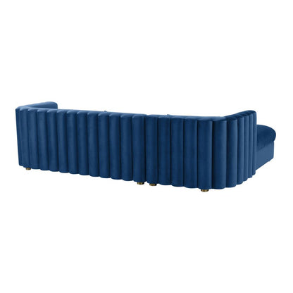 Callie Navy Velvet Sectional - LAF