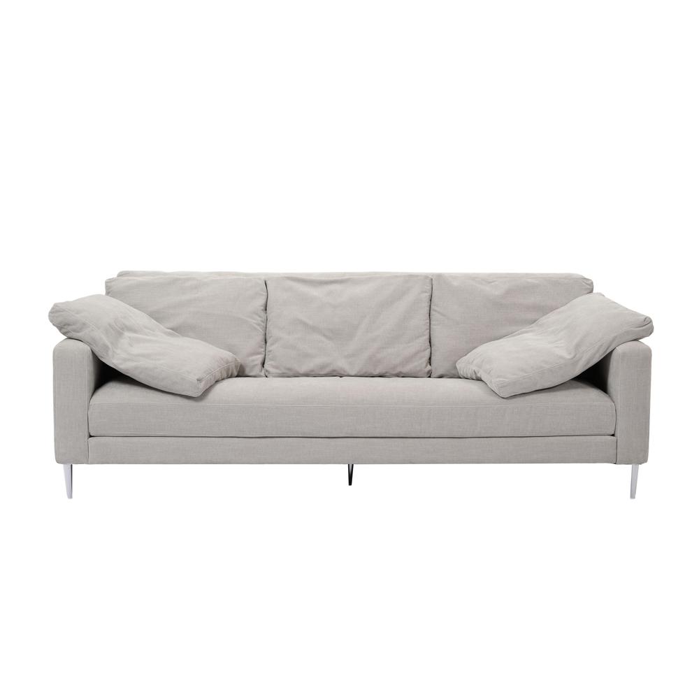 Vari Light Grey Textured Velvet Lounge Sofa